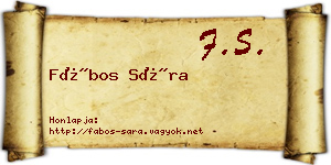 Fábos Sára névjegykártya