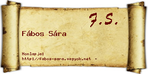 Fábos Sára névjegykártya