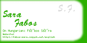 sara fabos business card